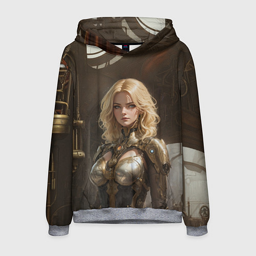 Мужская толстовка Девушка стимпанковской броне / 3D-Меланж – фото 1