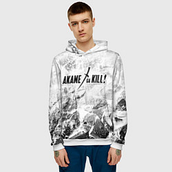 Толстовка-худи мужская Akame ga Kill white graphite, цвет: 3D-белый — фото 2