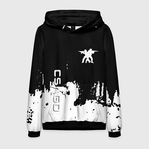 Мужская толстовка Контра белые лого / 3D-Черный – фото 1