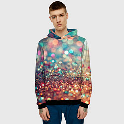 Толстовка-худи мужская Блестяшки боке, цвет: 3D-черный — фото 2
