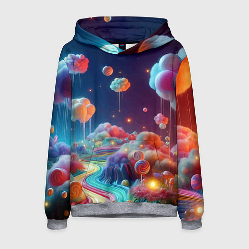 Мужская толстовка Planet chupa chups - neon glow / 3D-Меланж – фото 1