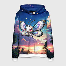 Толстовка-худи мужская Pokemon butterfree, цвет: 3D-белый
