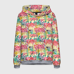 Толстовка-худи мужская Граффити с подтёками, цвет: 3D-меланж