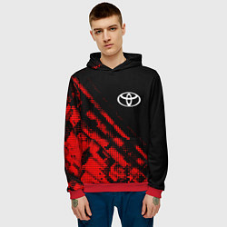 Толстовка-худи мужская Toyota sport grunge, цвет: 3D-красный — фото 2