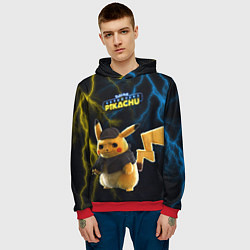 Толстовка-худи мужская Покемон: детектив Пикачу, цвет: 3D-красный — фото 2