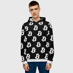 Толстовка-худи мужская Биткоин блокчейн, цвет: 3D-белый — фото 2