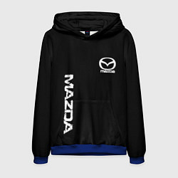 Толстовка-худи мужская Mazda white logo, цвет: 3D-синий