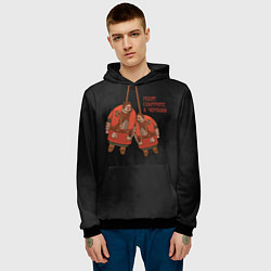 Толстовка-худи мужская Кровавый барон: ребят смотрите я черешня, цвет: 3D-черный — фото 2