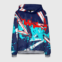 Толстовка-худи мужская Яркий абстрактный узор для спорта, цвет: 3D-меланж