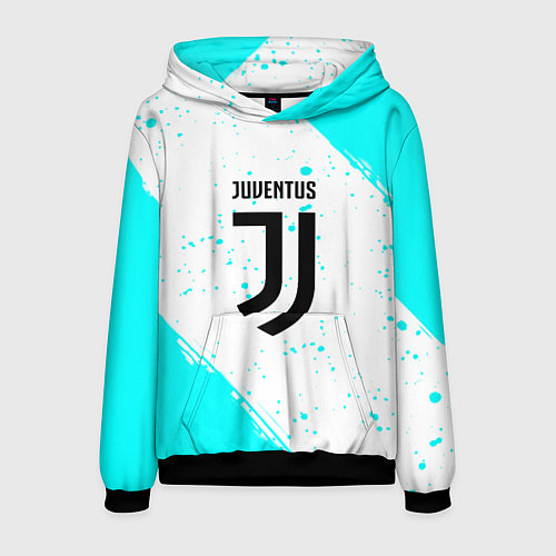 Мужская толстовка Ювентус краски голубые / 3D-Черный – фото 1
