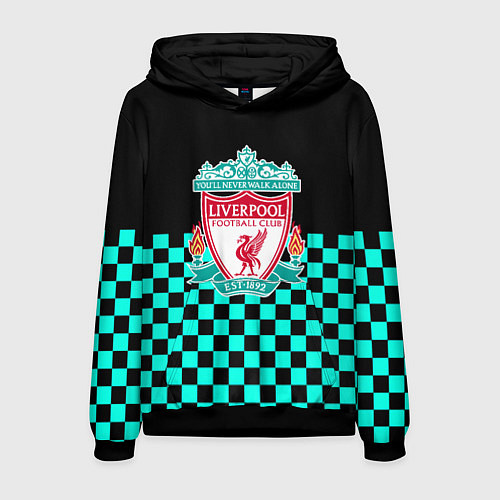 Мужская толстовка Liverpool fc sport клетка / 3D-Черный – фото 1