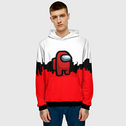 Толстовка-худи мужская Among us краски, цвет: 3D-черный — фото 2