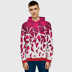 Толстовка-худи мужская Яркий абстрактный узор для спорта, цвет: 3D-красный — фото 2