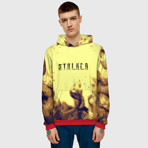 Мужская толстовка Stalker fire retro / 3D-Красный – фото 3