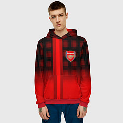 Толстовка-худи мужская Arsenal fc sport geometry steel, цвет: 3D-красный — фото 2