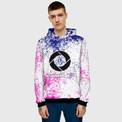 Толстовка-худи мужская Portal брызги красок текстура, цвет: 3D-черный — фото 2