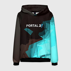 Толстовка-худи мужская Portal abstraction game valve, цвет: 3D-черный