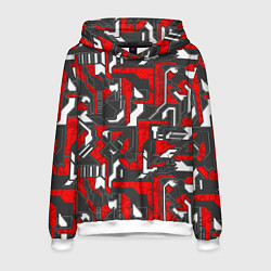 Толстовка-худи мужская Абстракция геометрический паттерн, цвет: 3D-белый