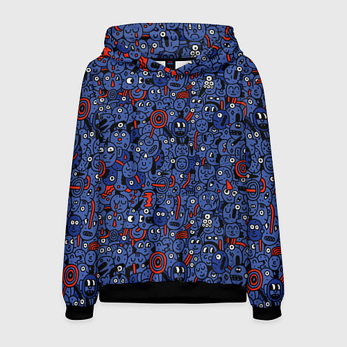 Мужская толстовка Человечки панки / 3D-Черный – фото 1