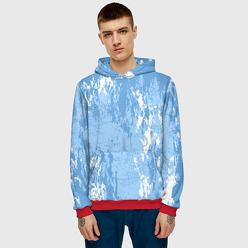 Мужская толстовка Абстракция волн прибоя / 3D-Красный – фото 3