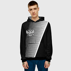 Толстовка-худи мужская Герб текстура геомтерия, цвет: 3D-черный — фото 2