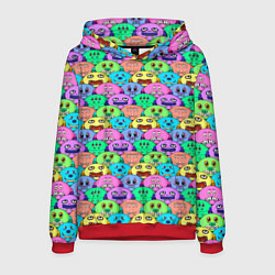 Толстовка-худи мужская Мультяшные персонажи монстрики, цвет: 3D-красный