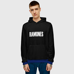 Толстовка-худи мужская Ramones white logo, цвет: 3D-синий — фото 2