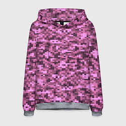 Толстовка-худи мужская Розовый камуфляж текстура, цвет: 3D-меланж