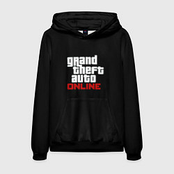 Толстовка-худи мужская GTA online logo, цвет: 3D-черный