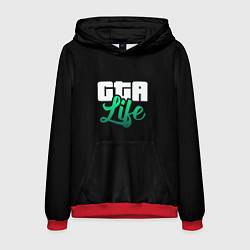 Толстовка-худи мужская GTA life logo, цвет: 3D-красный