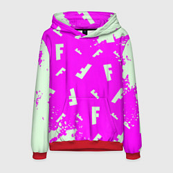 Толстовка-худи мужская Fortnite pattern pink, цвет: 3D-красный