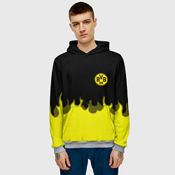 Толстовка-худи мужская Borussia fire fc, цвет: 3D-меланж — фото 2