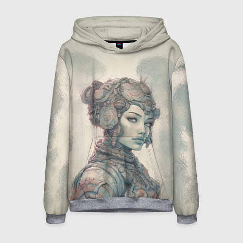 Мужская толстовка Кибернетическая девушка воин / 3D-Меланж – фото 1