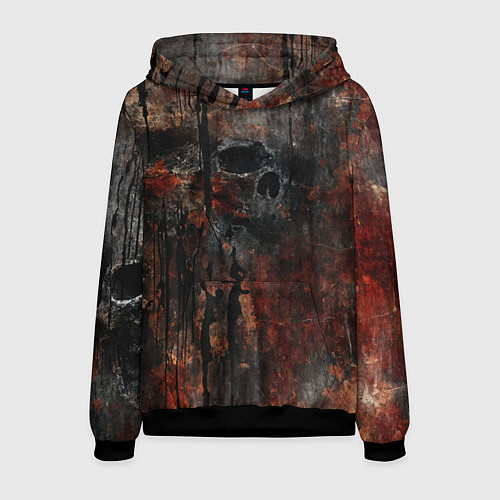 Мужская толстовка Текстура с черепами / 3D-Черный – фото 1