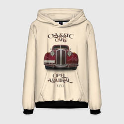 Толстовка-худи мужская Классические автомобили Opel, цвет: 3D-черный