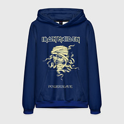 Толстовка-худи мужская Iron Maiden powerslave rock, цвет: 3D-синий