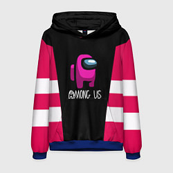 Толстовка-худи мужская Among us geometry pink, цвет: 3D-синий