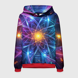 Толстовка-худи мужская Космический закрученный узор-лотос: энергия вселен, цвет: 3D-красный