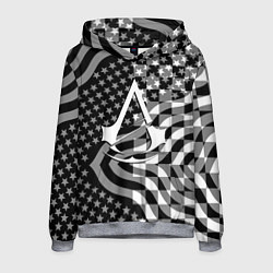 Толстовка-худи мужская Assassins Creed logo game usa, цвет: 3D-меланж