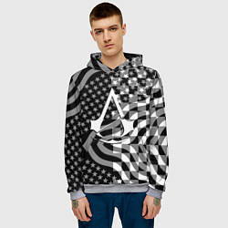 Толстовка-худи мужская Assassins Creed logo game usa, цвет: 3D-меланж — фото 2