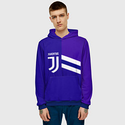 Толстовка-худи мужская Juventus sport geometry line, цвет: 3D-синий — фото 2