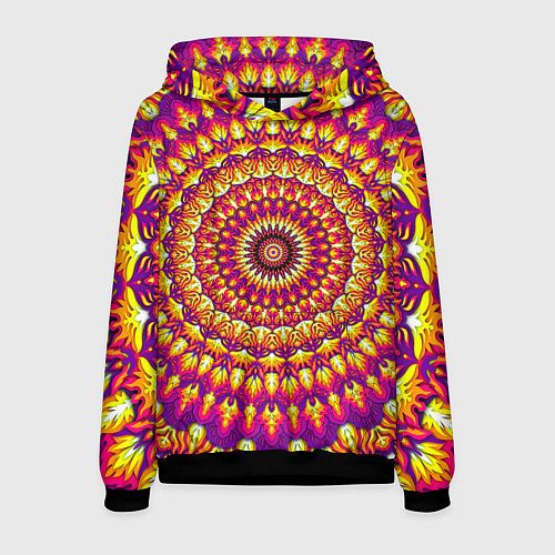 Мужская толстовка Мандала пурпурного пламени / 3D-Черный – фото 1