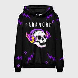 Толстовка-худи мужская Paramore неоновый череп, цвет: 3D-черный