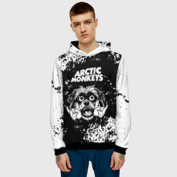 Толстовка-худи мужская Arctic Monkeys рок пес, цвет: 3D-черный — фото 2