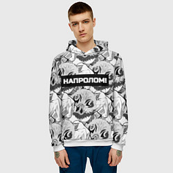 Толстовка-худи мужская Иноске из аниме Клинок рассекающий демонов - мем н, цвет: 3D-белый — фото 2