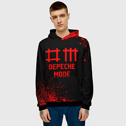 Толстовка-худи мужская Depeche Mode - red gradient, цвет: 3D-черный — фото 2