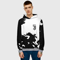 Толстовка-худи мужская Juventus smoke black fire, цвет: 3D-меланж — фото 2