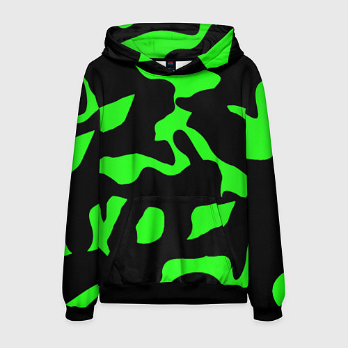 Мужская толстовка Зелёный камуфляж милитари / 3D-Черный – фото 1
