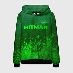 Толстовка-худи мужская Hitman - green gradient посередине, цвет: 3D-черный