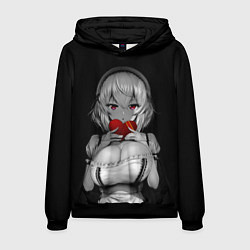 Толстовка-худи мужская Аниме девушка с сердцем в руках, цвет: 3D-черный